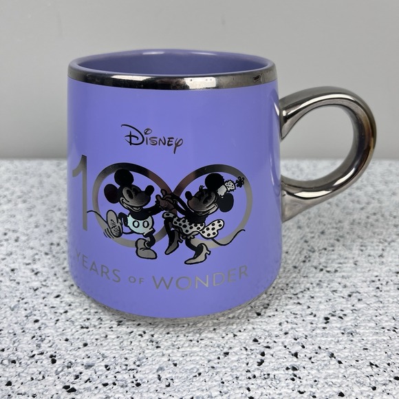 Disney Other - Disney Coffee Mug 100 Years of Wonder Lavender Purple Chrome Mickey‎ Minnie